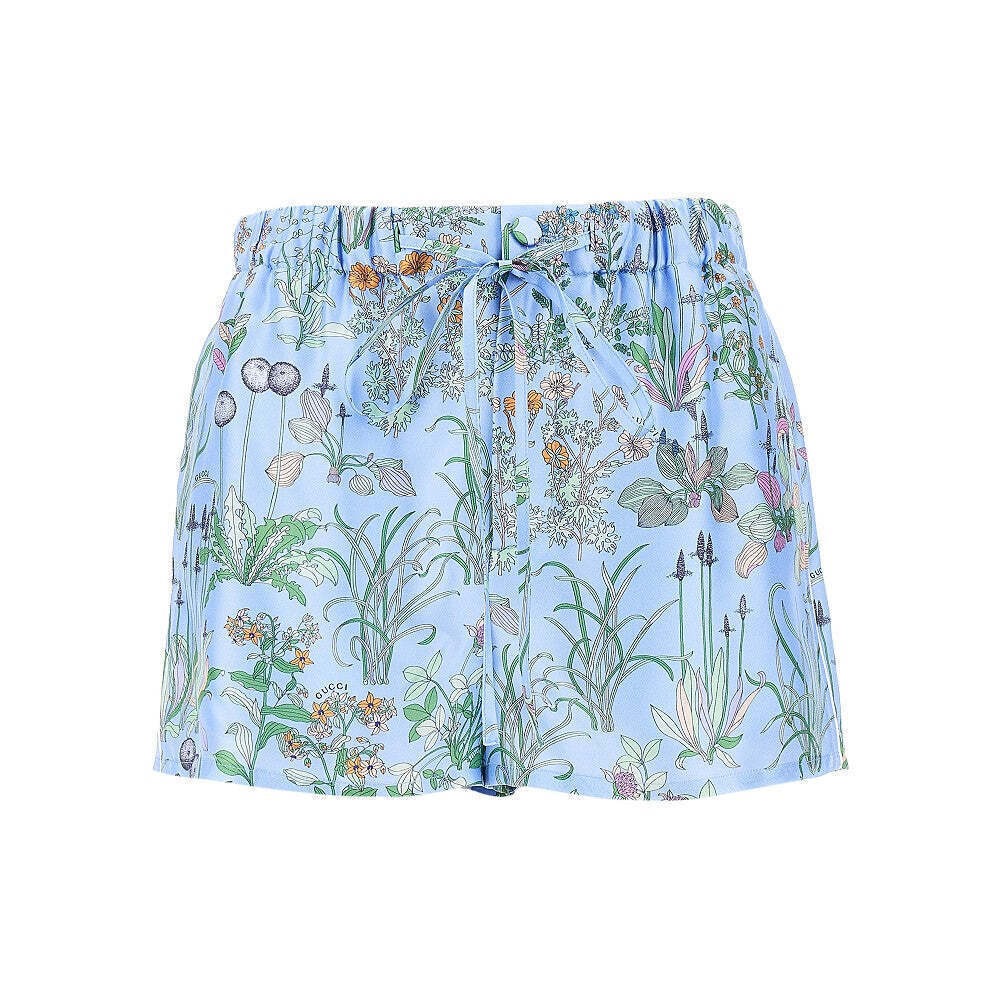 Gucci Floral Print Silk Shorts